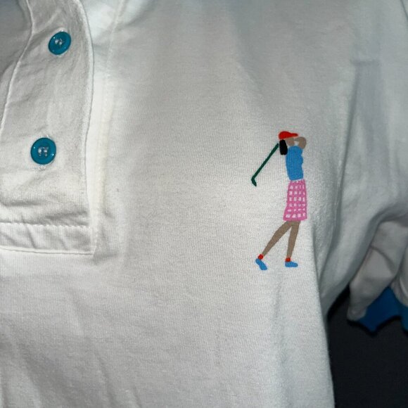 KEN DONE SPORT MADE IN AUSTRALIA VINTAGE 80's ARTSY WOMEN'S GOLF POLO SHIRT TOP - Picture 2 of 8